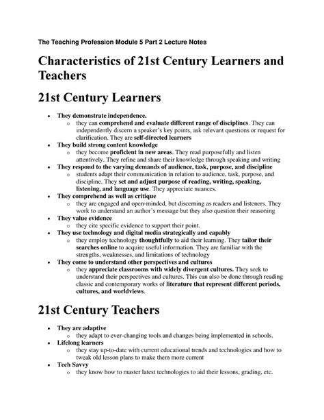 Characteristics Of 21st Century Learners And Teachers The Teaching