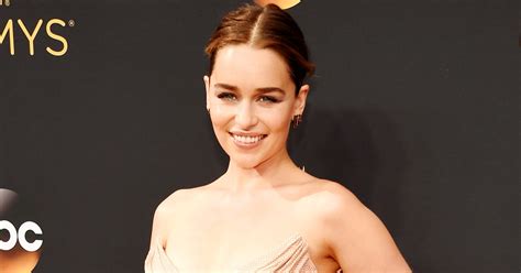 Emilia Clarke Naked Dress Emmys Red Carpet 2016