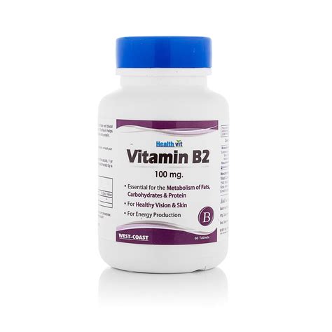 Healthvit Vitamin B2 Riboflavin 100 Mg 60 Tablets Buy Healthvit Vitamin B2 Riboflavin 100 Mg 60