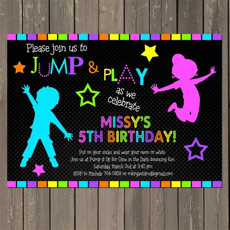 Free Printable Glow In The Dark Birthday Party Invitations