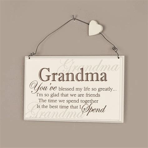 Wooden Blessed Grandma Message Plaque By Dibor