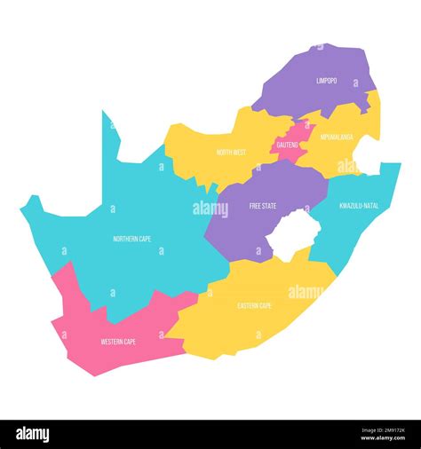 South Africa Political Map Of Administrative Divisions Provinces
