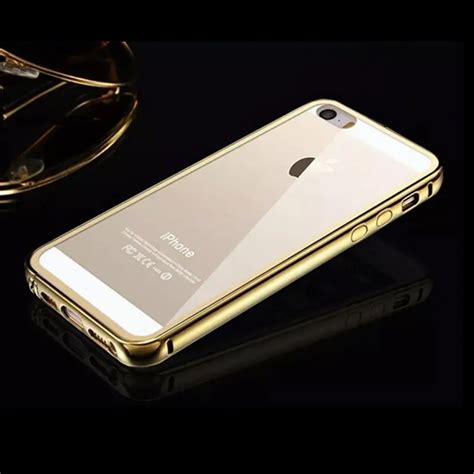 For Iphone 5 Caseluxury Gold 24k Gold Plating Aluminum Frame Acrylic