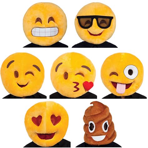 Fancy Dress And Period Costume Emoji Face Comedy Adults Plush Emiticon