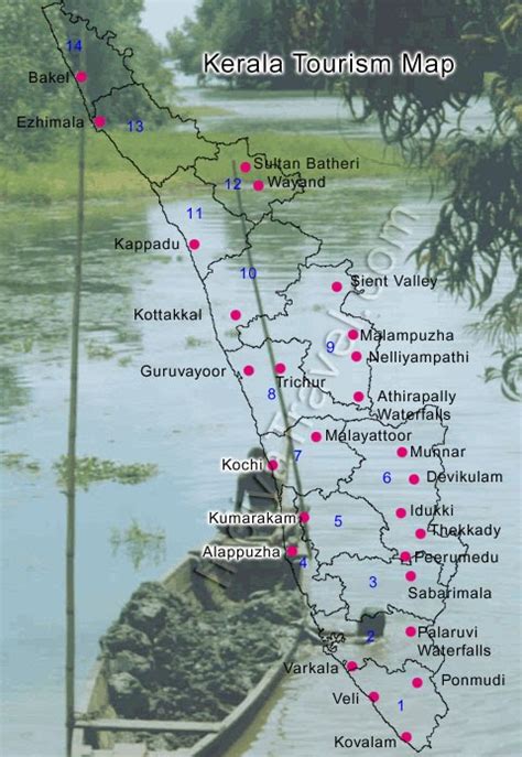 Kerala Tourism Map