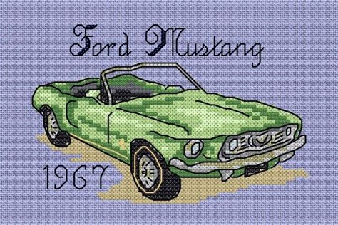 A wide variety of counted cross stitch patterns options are available to you, such as subjects, material, and use. Maria Diaz Designs: 1967 Ford Mustang | Cross stitch books ...