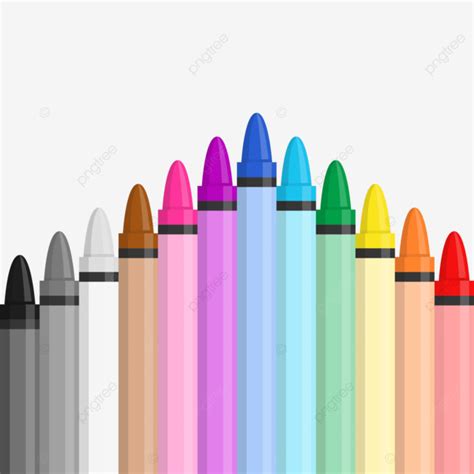 Colorful Drawing Crayon Border With Red Orange Yellow Green Blue And
