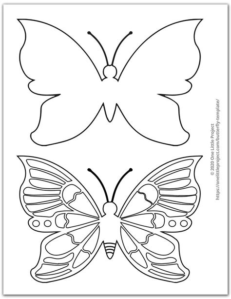 Medium Butterfly Template 2 Butterfly Outline Butterfly Cutout