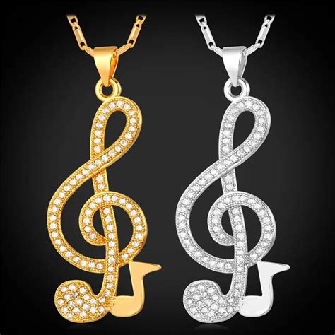 Musical Note Pendants And Necklaces For Women T Gold Color Necklace