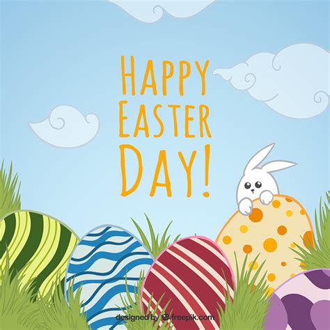 Happy easter wishes, happy easter messages. Hand drawn happy Easter day background Vector | Free Download