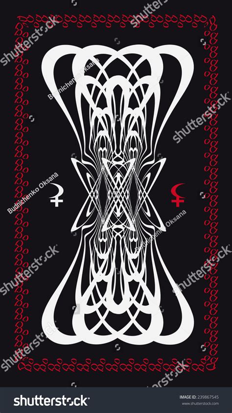 Tarot Cards Back Design Lilith And Selena Royalty Free Stock Vector 239867545