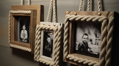 Collection Of Rope Picture Frames Hanging On The Wall Background Rope