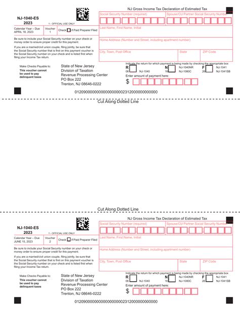 Form Nj 1040 Es Download Fillable Pdf Or Fill Online Nj Gross Income