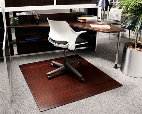Chair mat for carpet 46 x 60. Dark Cherry Bamboo Roll - Up Chair Mat Rug from the ...