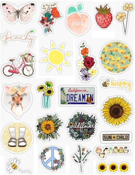 Spring Themed Sticker Pack X24 Stickers Etsy