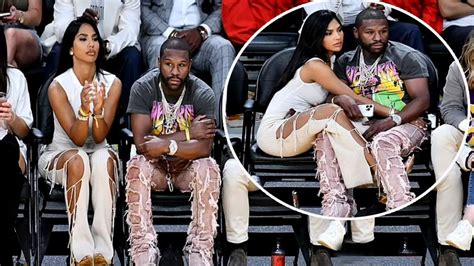 Floyd Mayweather And His Girlfriend Gallienne Nabila Attended An Nba Basketball Game In Los