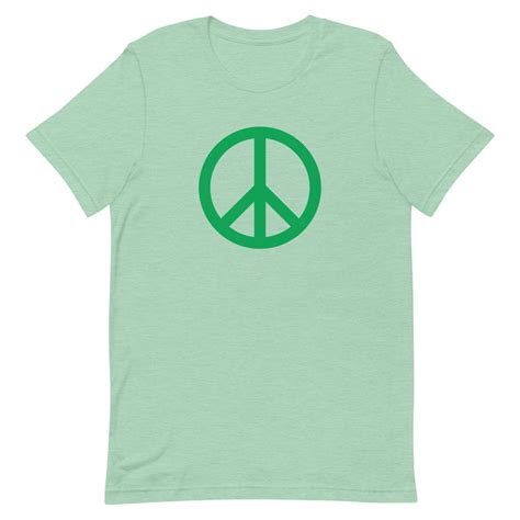 Green Peace Sign Light Short Sleeve Unisex T Shirt Offbeat Tees