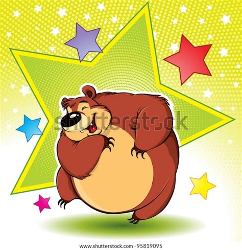 Dancing Bear Funny Dancing Bear Disco Stock Vector Royalty Free 95819095