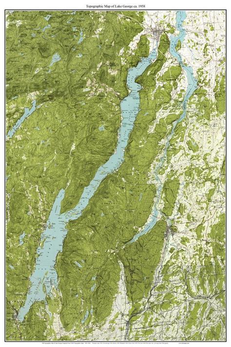 Lake George 1958 Usgs Old Topographic Map Custom Composite Lake