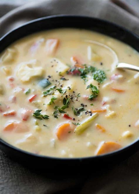 Super Low Cal Healthy Creamy Vegetable Soup Recipetineats