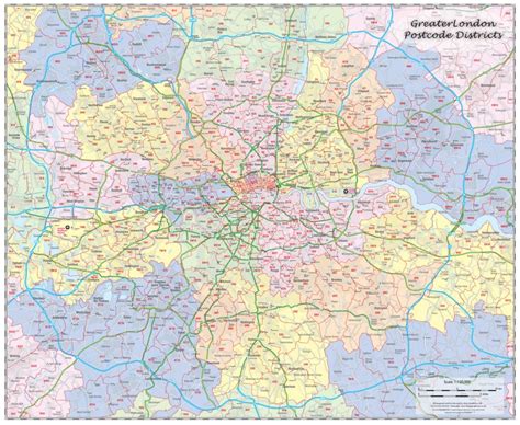 J Greater London Postcode Map Map Graphics