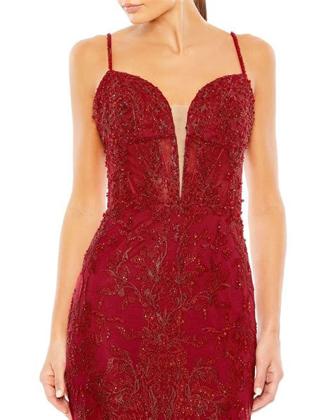 Mac Duggal Plunging Neck Spaghetti Straps Dress Madamebridal Com