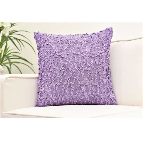 Lavender Decorative Pillow Cover With Textured Ribbon Work Decorative