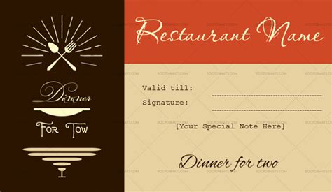 dinner   certificate template