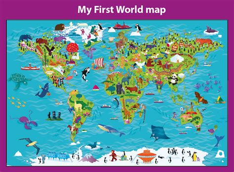 Personalised Childrens Picture World Map Cosmographics Ltd