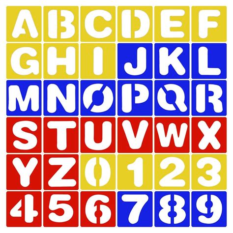26 English Letters Alphabet Stencil 10 Number Stencils Template Set For