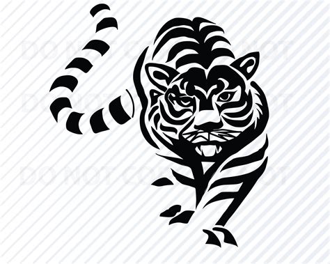 Tiger 2 SVG Files For Cricut Black White Transfer Vector Etsy