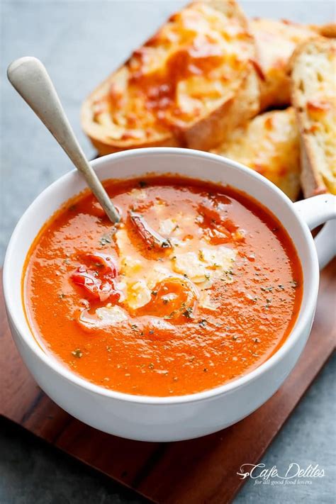A Creamy Roasted Tomato Basil Soup Full Of Incredible Flavours