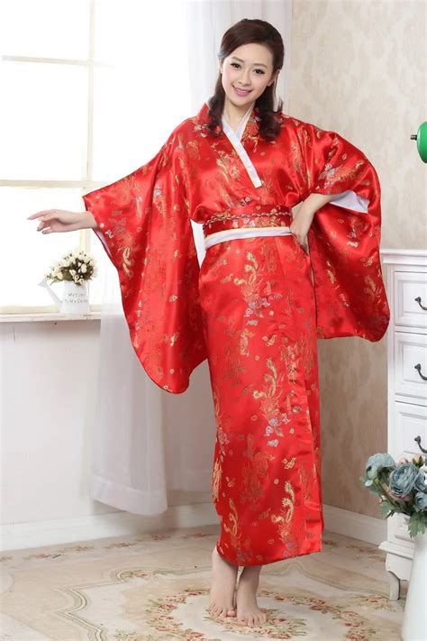 Women Elegant Kimono Bathrobes Japanese Style Sexy Yukata Party Dress