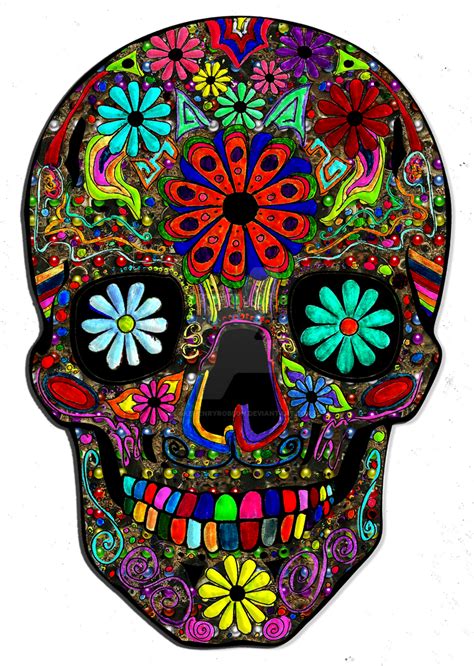 Painted Skull With Flowers By Blakehenryrobson On Deviantart