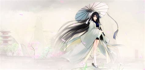 Wallpaper Drawing Illustration Anime Girls Umbrella