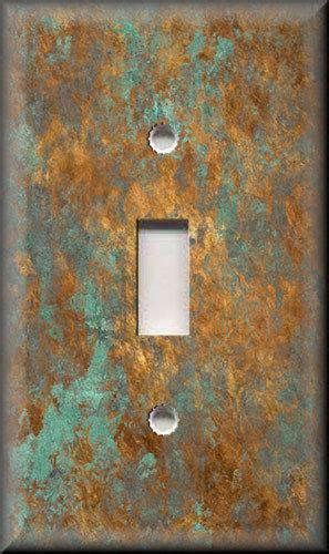 Metal Light Switch Plate Cover Image Of Aged Copper Patina Light