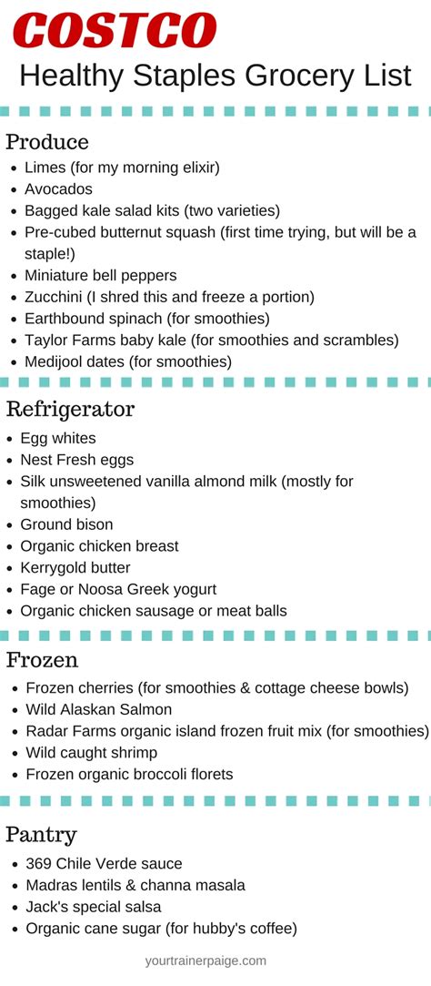 Costco Healthy Food Grocery List