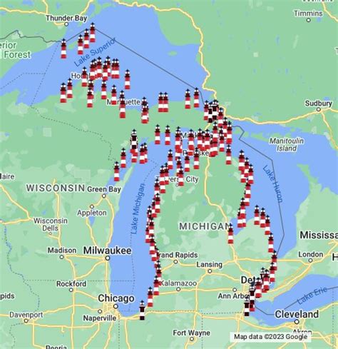 Lighthouses Upper Peninsula Michigan Map Zone Map