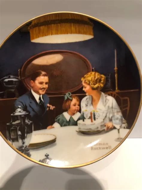 Norman Rockwell The Birthday Wish Plate 2571b With Coa Vintage T Vn