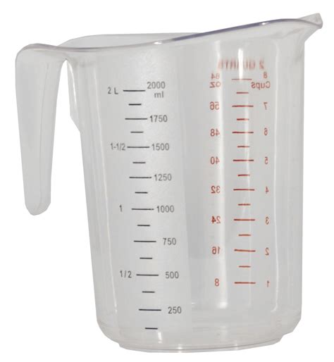 2 QT Clear Polycarbonate Measuring Cup - Omcan