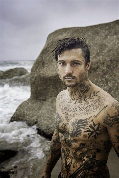 Tattooed Male Frontal Beautiful Male Body Body Painth Colored Tattoo Male Nude Naked