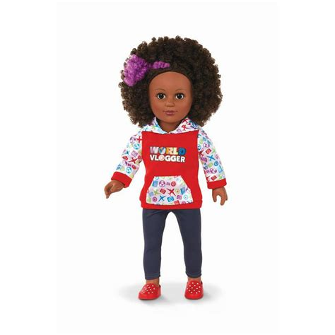 my life as 18” poseable world vlogger doll african american