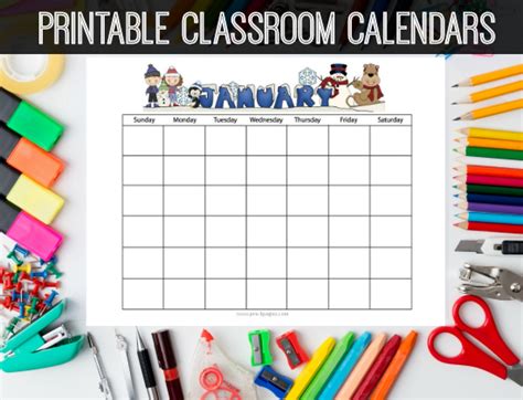 Free Printable Classroom Calendar Template Printable Templates Free