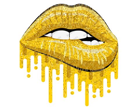 Dripping Lips Bundle Gold Glitter Lips Lip Print Sexy Etsy