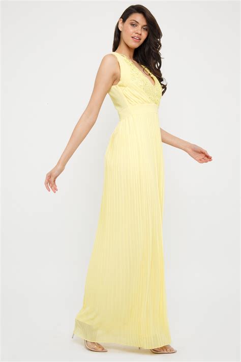 Tfnc Madelen Pastel Yellow Maxi Dress Tfnc Party Dresses