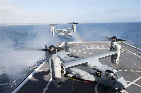 Pacific Ocean March 20 2014 An Mv 22 Osprey Attached To Marine