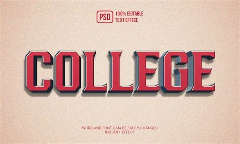 Premium Psd Vintage Style College Text Effect