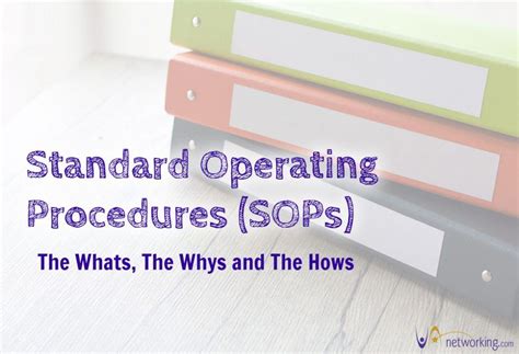 Standard Operating Procedures Sops The Hows The Whats The Whys