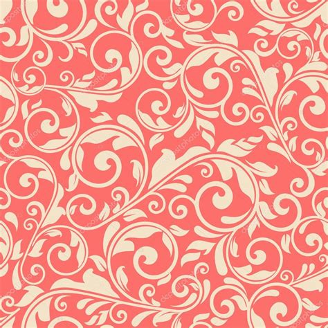 Seamless Victorian Pattern On Red Background Stock Vector Image By
