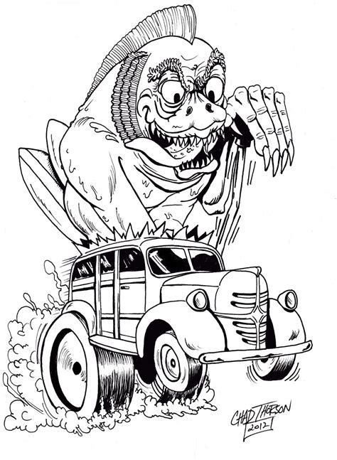 Brocklyncheese motorcycle drawing rats drawings pinstripe art cartoon art lowbrow art artwork art rat fink. Pin by Chris Cloud on Car Toon | Coloring books, Cartoon ...